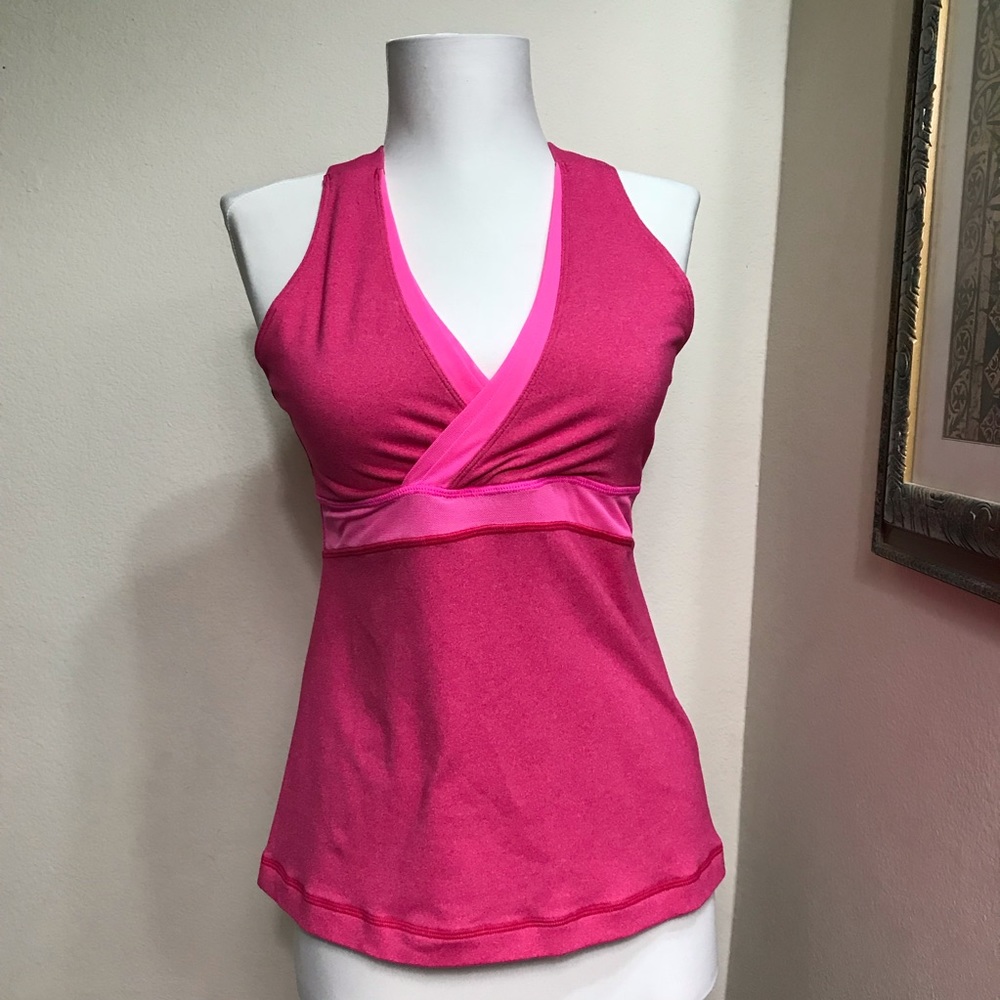 Lululemon Deep V Athletica Pink Top  Size 8